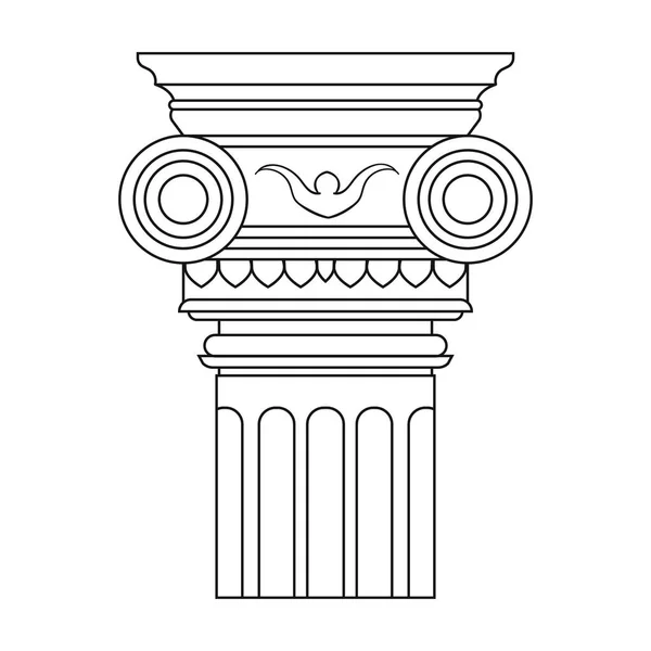 Icona a colonna in stile contorno isolata su sfondo bianco. Illustrazione vettoriale stock simbolo architetto . — Vettoriale Stock