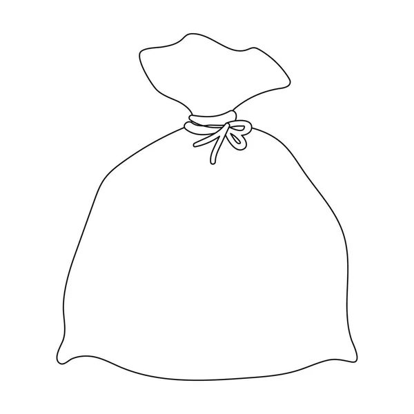 Icona sacchetto della spazzatura in stile contorno isolato su sfondo bianco. Simbolo di pulizia stock illustrazione vettoriale . — Vettoriale Stock