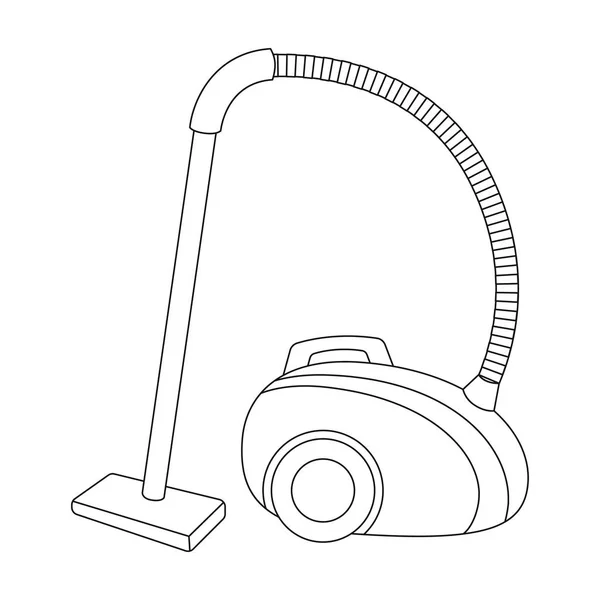 청소기 흰색 배경에 고립 개요 스타일에서 아이콘. 청소 기호 주식 벡터 일러스트 레이 션. — 스톡 벡터