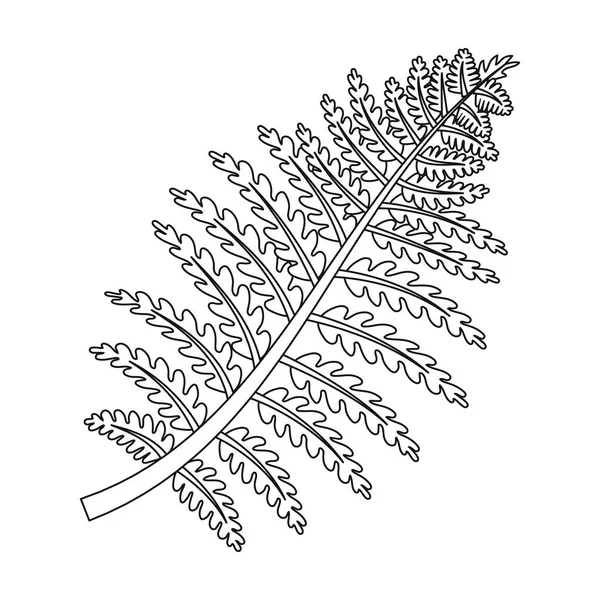 Icono de planta prehistórica en estilo de contorno aislado sobre fondo blanco. Dinosaurios y símbolos prehistóricos stock vector ilustración . — Vector de stock