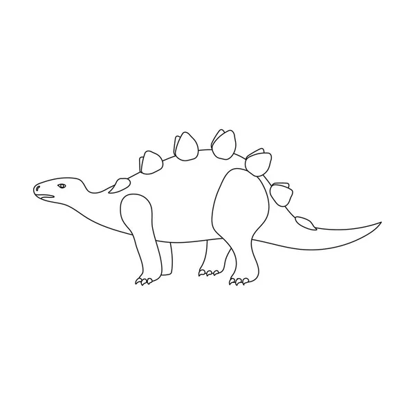 Dinozor Stegosaurus simgesi beyaz arka plan üzerinde izole anahat tarzı. Dinozorlar ve tarih öncesi sembol stok vektör çizim. — Stok Vektör