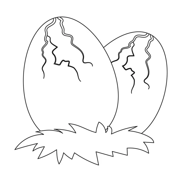 Œufs de dinosaure icône dans le style de contour isolé sur fond blanc. Dinosaures et symbole préhistorique illustration vectorielle de stock . — Image vectorielle