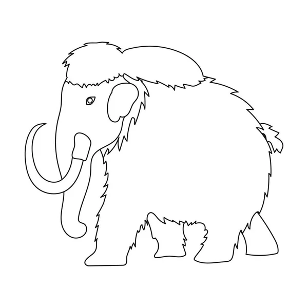 Ícone mamute em estilo esboço isolado no fundo branco. Dinossauros e símbolo pré-histórico ilustração vetorial . —  Vetores de Stock