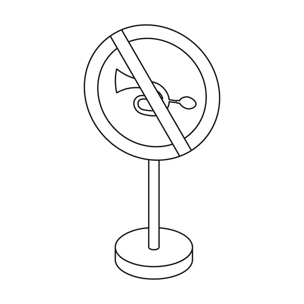 Verbodsbepalingen teken wegpictogram in kaderstijl geïsoleerd op een witte achtergrond. Verkeerstekens symbool voorraad vectorillustratie. — Stockvector