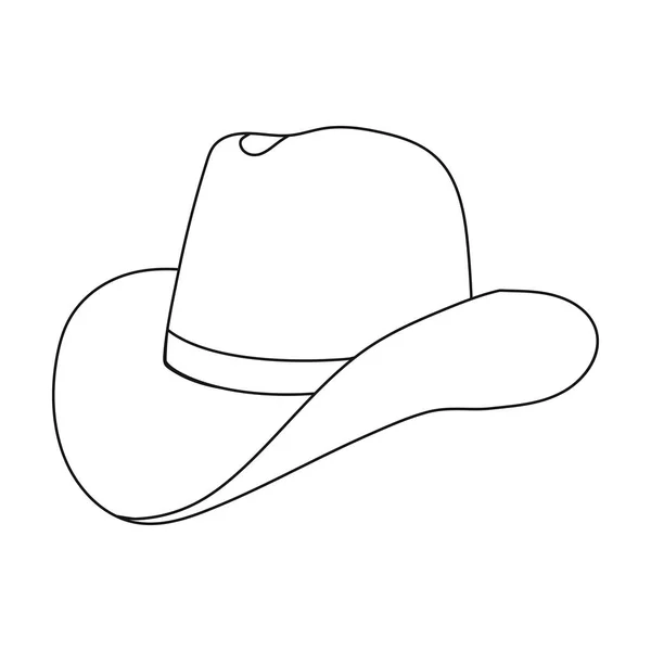 Cowboy hat icon in outline style isolated on white background. Rodeo symbol stock vector illustration. — Stock Vector