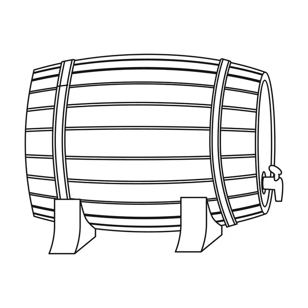 Vat voor wijn icon in kaderstijl geïsoleerd op een witte achtergrond. Wijnproductie symbool voorraad vectorillustratie. — Stockvector