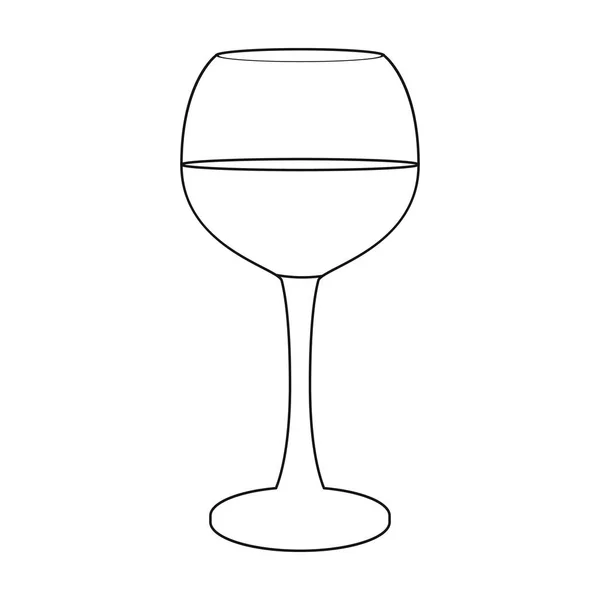 Glas Rotwein Ikone im Umriss Stil isoliert auf weißem Hintergrund. Wein Produktion Symbol Lager Vektor Illustration. — Stockvektor