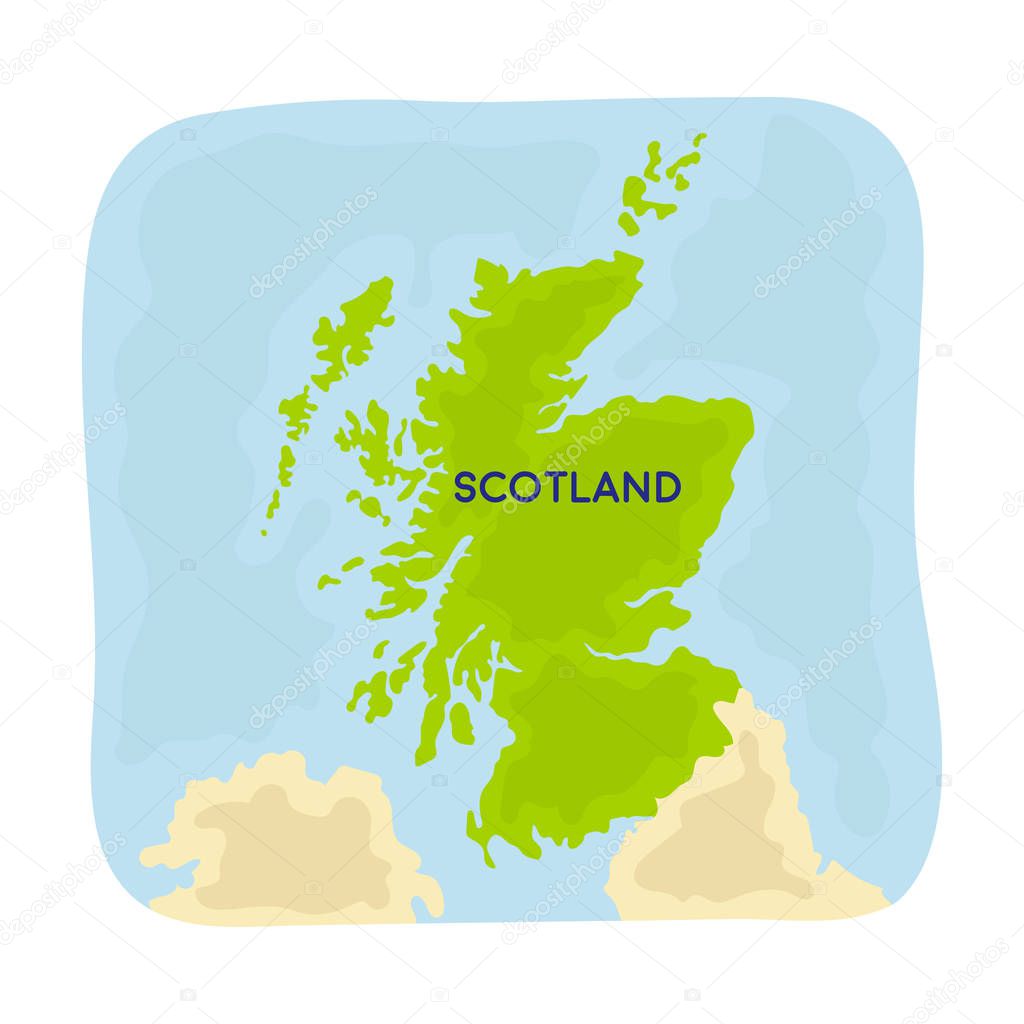 Territory of Scotland icon in cartoon design isolated on white background. Scotland country symbol stock vector illustration.