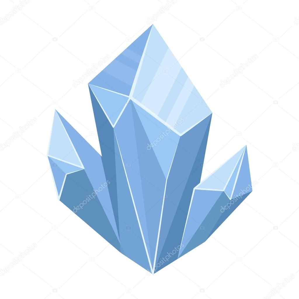 Blue natural mineral icon in cartoon design isolated on white background. Precious minerals and jeweler symbol stock vector illustration.