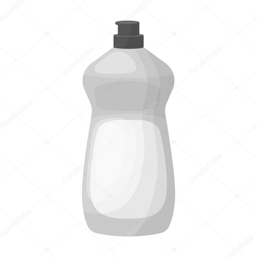 Dishwashing soap icon in monochrome design isolated on white background. Cleaning symbol stock vector illustration.