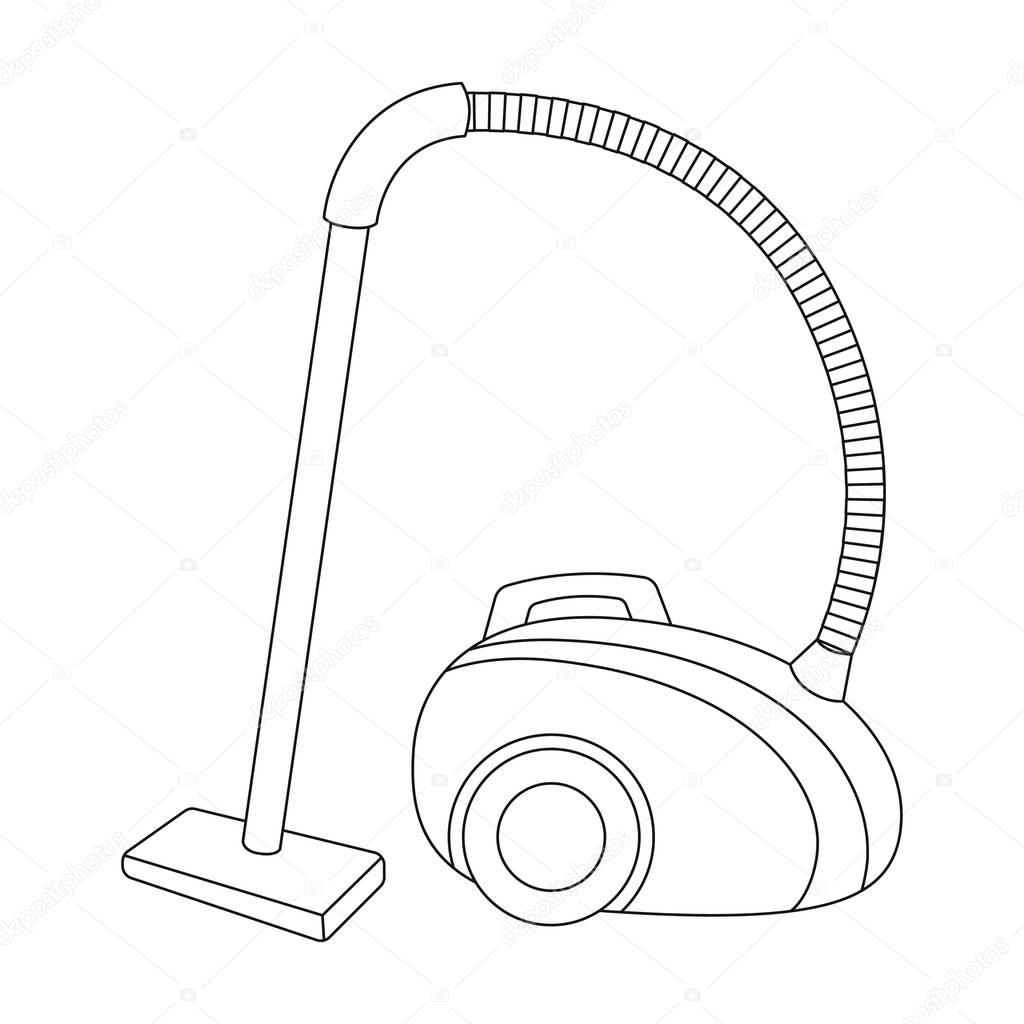 Vacuum cleaner icon in outline style isolated on white background