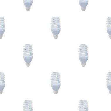 Floresan ampul simgesi beyaz arka plan üzerinde izole karikatür tarzı. Işık kaynağı desen hisse senedi vektör çizim