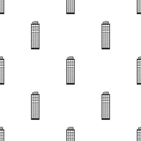 Wolkenkratzer-Ikone im schwarzen Stil isoliert auf weißem Hintergrund. Gebäude Muster Stock Vektor Illustration. — Stockvektor