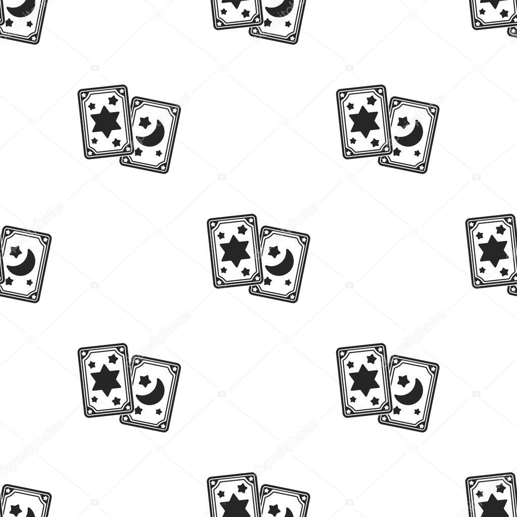 Tarot cards icon in black style isolated on white background. Black and white magic pattern stock vector illustration.