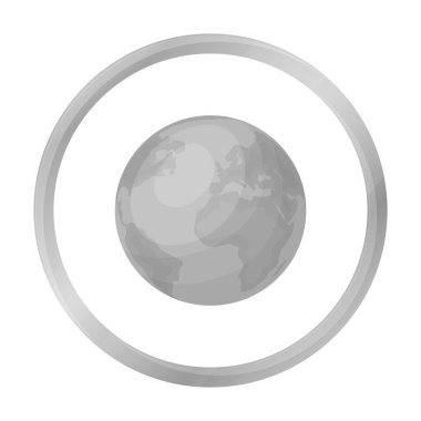 Beyaz arka plan üzerinde izole anahat tarzı Earth simgesini. Biyoloji ve ekoloji sembol stok vektör çizim.