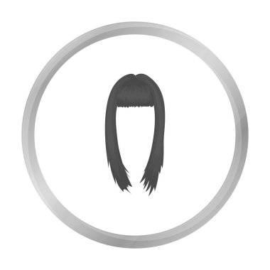 Kadının saç modeli simgesi beyaz arka plan üzerinde izole tek renkli tarzı. Sakal sembol stok vektör çizim.