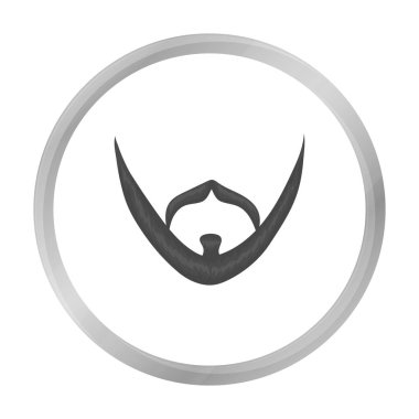 Tek renkli stil beyaz arka plan üzerinde izole simgesinde sakal mans. Sakal sembol stok vektör çizim.