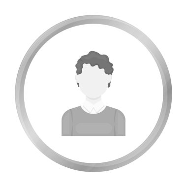 Kıvırcık çocuk simge tek renkli. Tek avatar, büyük avatar tek renk simgesinden sevgiyle.