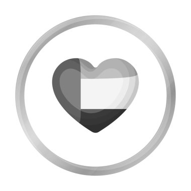 Birleşik Arap Emirlikleri kalp simgesi beyaz arka plan üzerinde izole tek renkli tarzı. Arap Emirlikleri sembol stok vektör çizim.