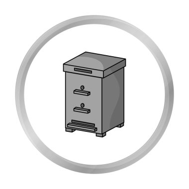 Arı kovanı simgesi beyaz arka plan üzerinde izole tek renkli tarzı. Arı kovanı sembol stok vektör çizim