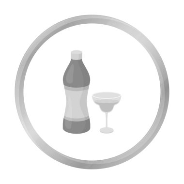 Tek renkli stil beyaz arka plan üzerinde izole vermut simgesini. Alkol sembol stok vektör çizim.