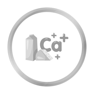 Tek renkli stil beyaz arka plan üzerinde izole simgesinde kalsiyum kaynakları. Diş Bakımı sembol stok vektör çizim.