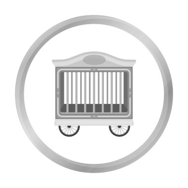 Sirk vagon simgesi beyaz arka plan üzerinde izole tek renkli tarzı. Sirk sembol stok vektör çizim.