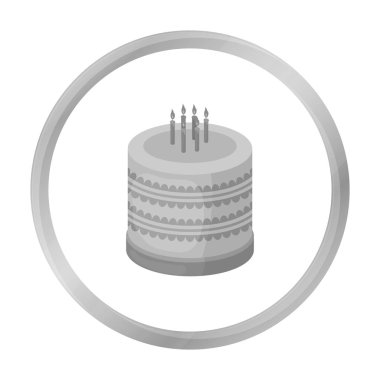 Tek renkli stil beyaz arka plan üzerinde izole bicolor kek simgesini. Kek sembol stok vektör çizim.