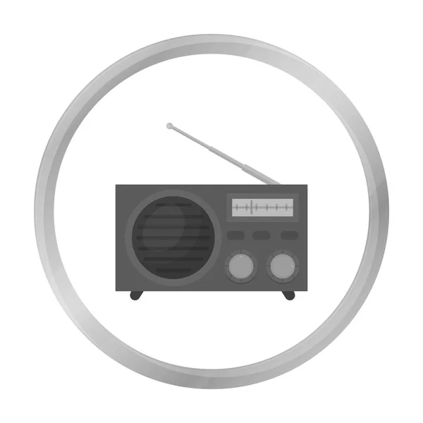 Icono publicitario de radio en estilo monocromo aislado sobre fondo blanco. Publicidad símbolo stock vector ilustración . — Archivo Imágenes Vectoriales