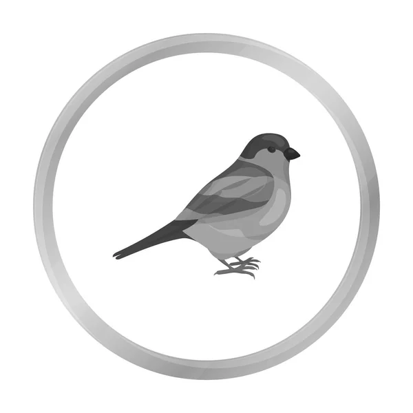 Bullfinch-ikon i monokrom-stil isolert på hvit bakgrunn. Illustrasjon av loddtrekning med fuglesymbol . – stockvektor