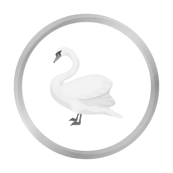 Icono de cisne en estilo monocromo aislado sobre fondo blanco. Pájaro símbolo stock vector ilustración . — Vector de stock