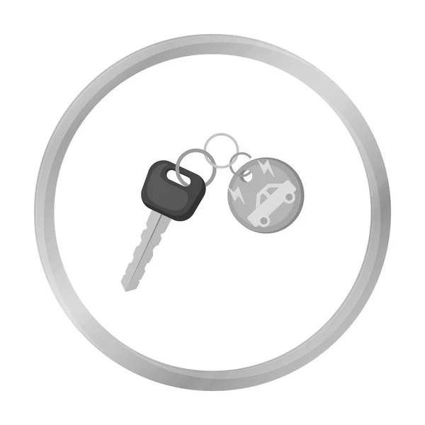 Nyckel från eco bil ikonen i dispositionsformat isolerad på vit bakgrund. Bio och ekologi symbol lager vektorillustration. — Stock vektor