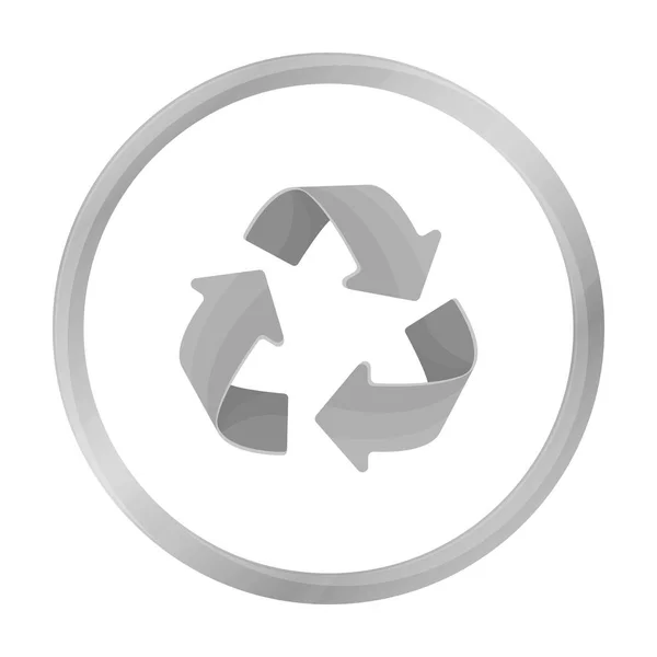 Groen recycling teken pictogram in kaderstijl geïsoleerd op een witte achtergrond. Bio en ecologie symbool voorraad vectorillustratie. — Stockvector