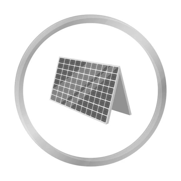 Icono del panel solar en estilo de contorno aislado sobre fondo blanco. Bio y ecología símbolo stock vector ilustración . — Vector de stock