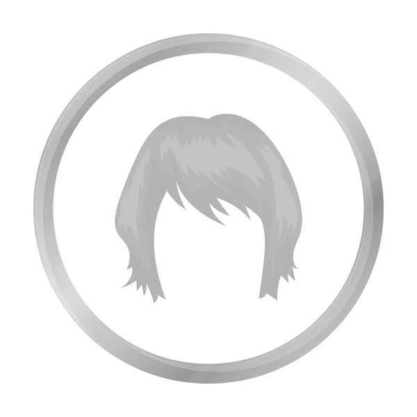 Ícone de penteado feminino em estilo monocromático isolado no fundo branco. Figura vetorial de estoque de símbolo de barba . —  Vetores de Stock