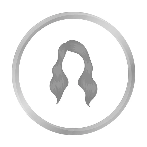 Femme icône de coiffure dans un style monochrome isolé sur fond blanc. Illustration vectorielle du symbole de barbe . — Image vectorielle
