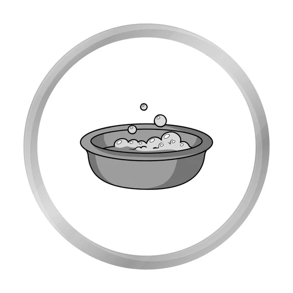 Baby bath ikonen i svartvit stil isolerad på vit bakgrund. Baby född symbol lager vektorillustration. — Stock vektor