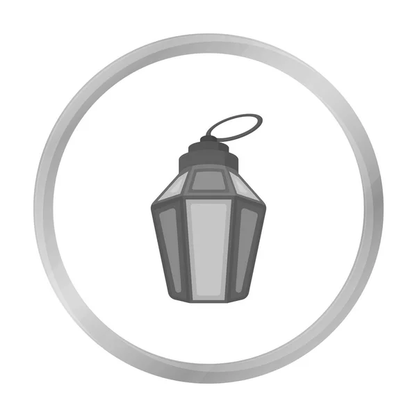 Ramadan lamp ikonen i svartvit stil isolerad på vit bakgrund. Arabemiraten symbol lager vektorillustration. — Stock vektor