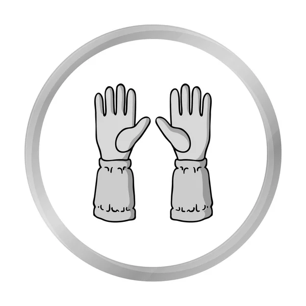 Icône de gants d'apiculteurs dans un style monochrome isolé sur fond blanc. Illustration vectorielle du symbole apicole — Image vectorielle