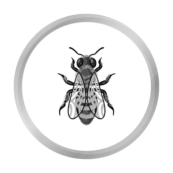 Icono de abeja en estilo monocromo aislado sobre fondo blanco. Apiario símbolo stock vector ilustración — Archivo Imágenes Vectoriales