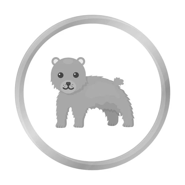 Bear icon monochrome. Singe animal icon from the big animals monochrome. — Stock Vector