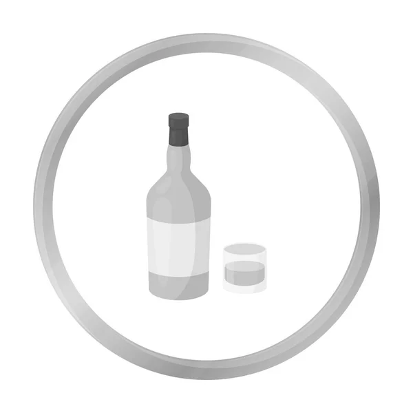 Rum ikon elszigetelt fehér háttér, fekete-fehér stílusban. Alkohol szimbólum vektor stock illusztráció. — Stock Vector