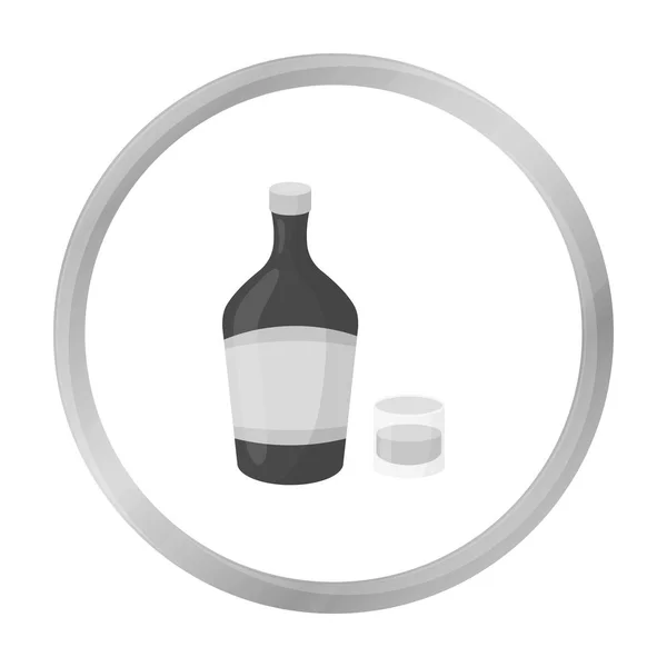 Icono de licor en estilo monocromo aislado sobre fondo blanco. Alcohol símbolo stock vector ilustración . — Archivo Imágenes Vectoriales
