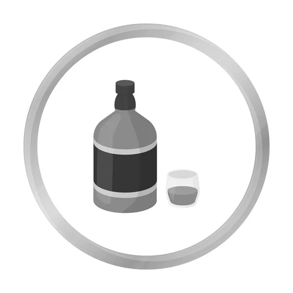 Icône whisky dans un style monochrome isolé sur fond blanc. Illustration vectorielle du symbole alcool . — Image vectorielle