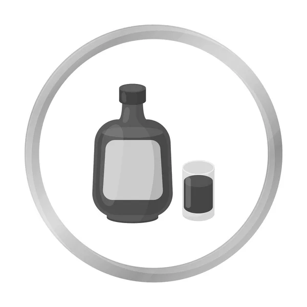 Kruiden-likeur pictogram in zwart-wit stijl geïsoleerd op een witte achtergrond. Alcohol symbool voorraad vectorillustratie. — Stockvector