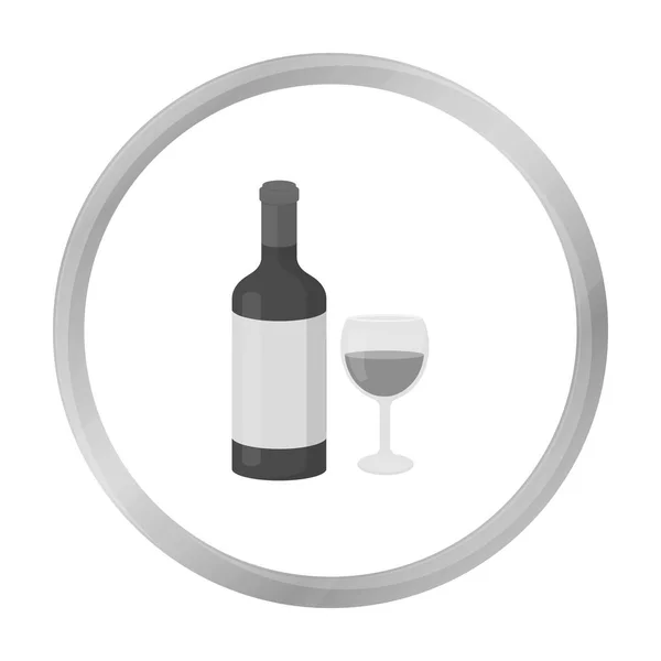 Icône de vin rouge dans un style monochrome isolé sur fond blanc. Illustration vectorielle du symbole alcool . — Image vectorielle