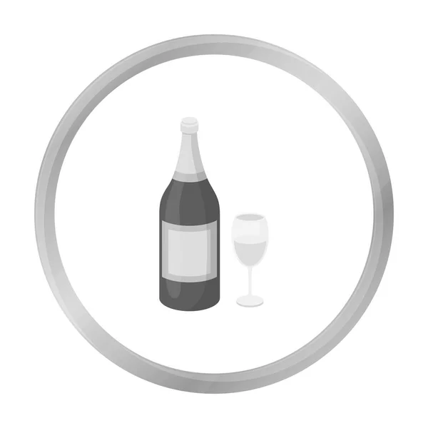 Champagner-Ikone im monochromen Stil isoliert auf weißem Hintergrund. Alkohol Symbol Aktienvektor Illustration. — Stockvektor