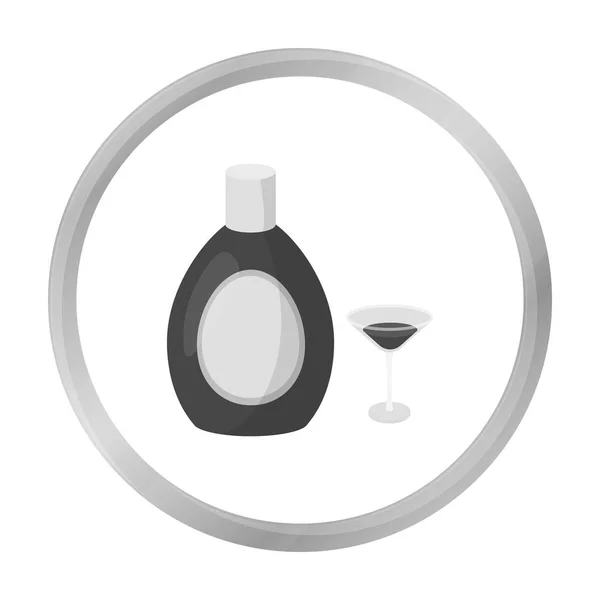 Icône de liqueur de chocolat dans un style monochrome isolé sur fond blanc. Illustration vectorielle du symbole alcool . — Image vectorielle