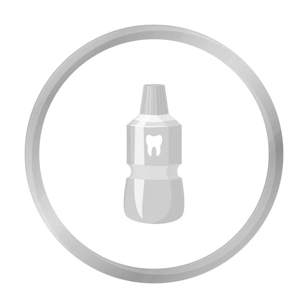 Bouteille d'icône de bain de bouche dans un style monochrome isolé sur fond blanc. Illustration vectorielle du symbole de soins dentaires . — Image vectorielle