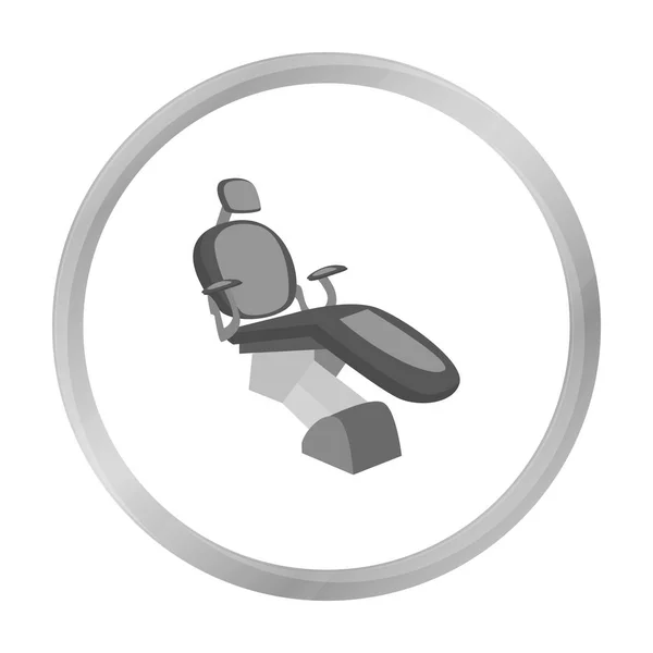 Icône de chaise dentaire dans un style monochrome isolé sur fond blanc. Illustration vectorielle du symbole de soins dentaires . — Image vectorielle
